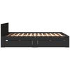 vidaXL Estructura de cama con cabecero sin colch&oacute;n negro 160x200 cm
