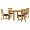 vidaXL Conjunto de comedor 5 uds. Negro Madera de Roble S&oacute;lido