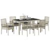 vidaXL Conjunto de Comedor de Jard&iacute;n 7 pcs Gris Claro rat&aacute;n sint&eacute;tico