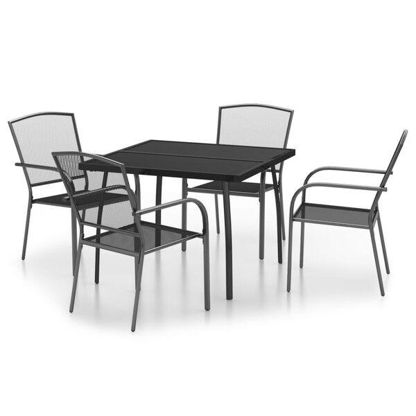 vidaXL Juego de comedor de jardín 5 piezas acero gris antracita