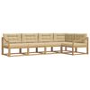 vidaXL Conjunto de sof&aacute;s de exterior 4 uds. y Beige Poli&eacute;ster