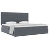 vidaXL Cama con almacenamiento y colch&oacute;n Gris oscuro 200 x 200 cm