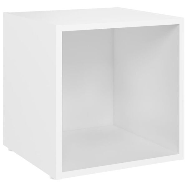 vidaXL Muebles para TV 4 uds madera contrachapada blanco 37x35x37 cm