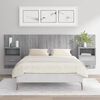 vidaXL Cabecero de cama con mesitas madera contrachapada gris Sonoma