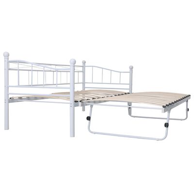 vidaXL Estructura de cama de acero blanco 180x200/90x200 cm