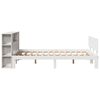 vidaXL Cama con estanter&iacute;a sin colch&oacute;n madera maciza blanca 135x190 cm