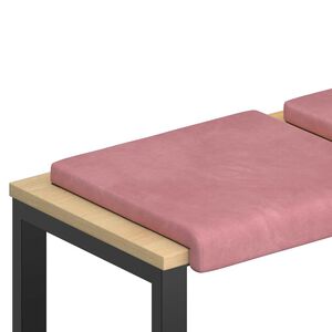 vidaXL Coj&iacute;n de banco 4 uds. Terciopelo Rosa Profundidad 35 cm
