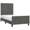 vidaXL Estructura de cama sin colch&oacute;n terciopelo gris oscuro 90x190 cm