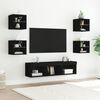 vidaXL Muebles de TV de pared con LED 7 pzas madera ingeniería negro