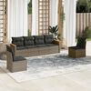 vidaXL Set de muebles de jardín 6 pzas y cojines ratán sintético gris