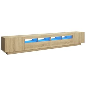 vidaXL Armario TV con luces LED color roble Sonoma 260x35x40 cm