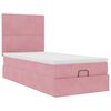 vidaXL Estructura cama otomana con colchones terciopelo rosa 90x190cm