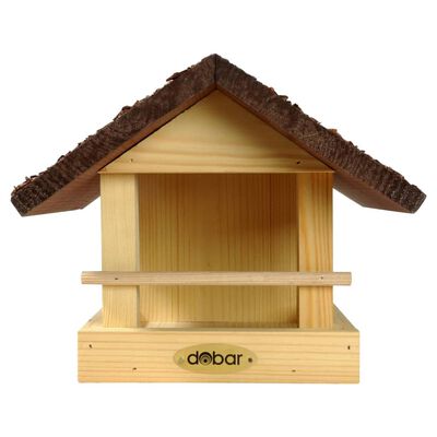 dobar Comedero de pájaros forma de casa tejado corteza natural marrón