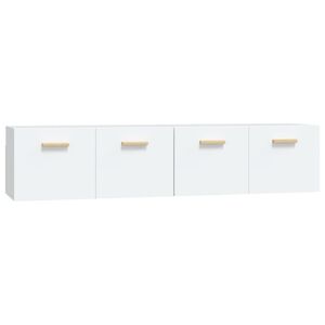 vidaXL Armario de pared 2 uds madera contrachapada blanco 80x35x36,5cm