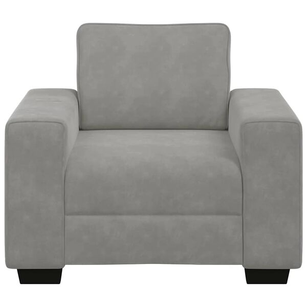 vidaXL Sill&oacute;n sof&aacute; gris claro 100x77x82 cm terciopelo