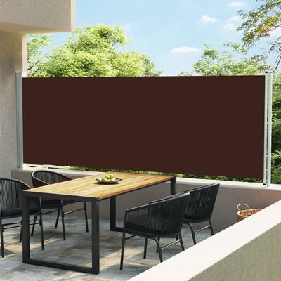 vidaXL Toldo lateral retráctil de jardín marrón 160x600 cm