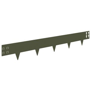 vidaXL Borde de C&eacute;sped 30 uds. 100 x 15 cm Acero Verde oliva