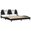 vidaXL Estructura de cama Viana con LED sin colch&oacute;n sin colch&oacute;n negro blanco 180x200 cm