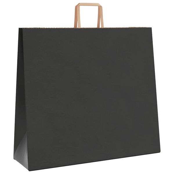 vidaXL Bolsas de papel con asas 250 uds negra 54x15x49 cm