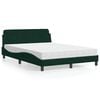 vidaXL Cama con colch&oacute;n Dover terciopelo verde oscuro 140x200 cm