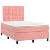 vidaXL Cama box spring con colch&oacute;n terciopelo rosa 120x190 cm
