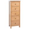 vidaXL Cajonera sinfonier de madera de roble maciza 45x32x110 cm