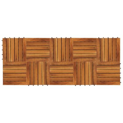 vidaXL Baldosas de porche 10 piezas acacia patrón vertical 30x30 cm