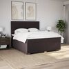 vidaXL Cama box spring con colch&oacute;n tela marr&oacute;n oscuro 200x200 cm