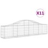 vidaXL Cestas de gaviones 11 uds forma de arco hierro 200x30x40/60 cm