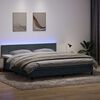 vidaXL Cama box spring con colch&oacute;n y LED terciopelo gris oscuro 180x220 cm