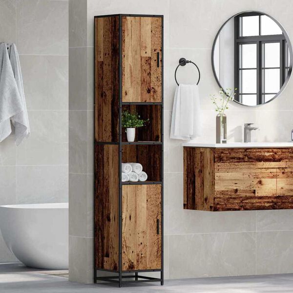 vidaXL Juego de muebles de ba&ntilde;o Madera envejecida 35 x 37,5 x 188,5 cm