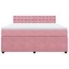 vidaXL Cama box spring con colch&oacute;n terciopelo rosa 180x200 cm