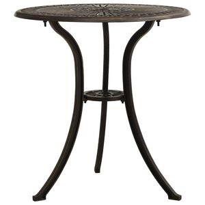 vidaXL Mesa de jard&iacute;n aluminio fundido color bronce 62x62x65 cm