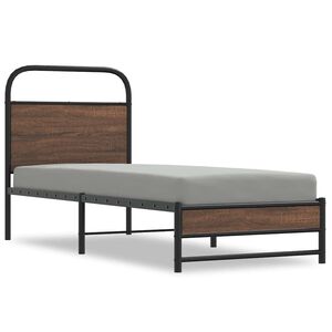 vidaXL Estructura de cama sin colch&oacute;n 80x200 cm madera marr&oacute;n roble