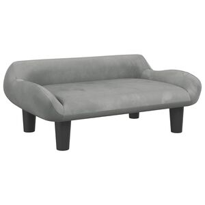 vidaXL Sof&aacute; para ni&ntilde;os de terciopelo gris claro 70x40x24 cm
