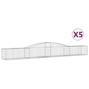 vidaXL Cestas de gaviones 5 uds forma de arco hierro 400x50x40/60 cm