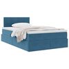 vidaXL Cama con almacenamiento Azul Oscuro 120 x 200 cm Terciopelo