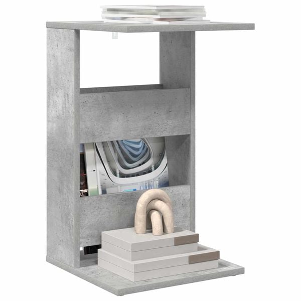 vidaXL Mesa lateral Gris Concreto 40 x 35 x 60,5 cm