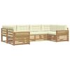 vidaXL Conjunto de sof&aacute;s de exterior 6 pcs Blanco y Crema