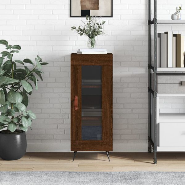 vidaXL Aparador madera de ingenier&iacute;a marr&oacute;n roble 34,5x34x90 cm