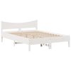 vidaXL Estructura de cama con cabecero madera pino blanco 135x190 cm