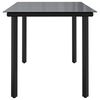 vidaXL Mesa comedor jardín acero y vidrio templado negro 160x80x74 cm