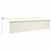 vidaXL Toldo retr&aacute;ctil manual con persiana y luz LED crema 6x3 m