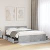 vidaXL Cama con cabecero madera de ingenier&iacute;a gris hormig&oacute;n 150x200 cm