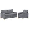 vidaXL Juego de Sof&aacute; 2 pcs Gris Claro Poli&eacute;ster
