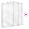vidaXL Cestas de gaviones 4 uds forma de arco hierro 200x30x200/220 cm