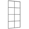 vidaXL Puerta corredera aluminio y ESG vidrio negra 102,5x205 cm