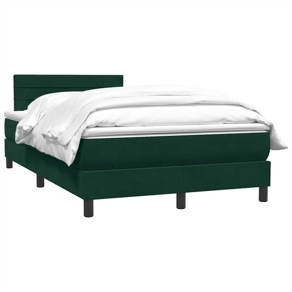 vidaXL Cama box spring con colch&oacute;n terciopelo verde oscuro 120x220 cm