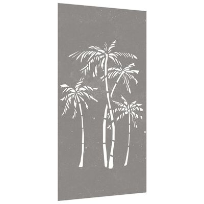 vidaXL Adorno de pared de jardín acero corten diseño palmera 105x55 cm
