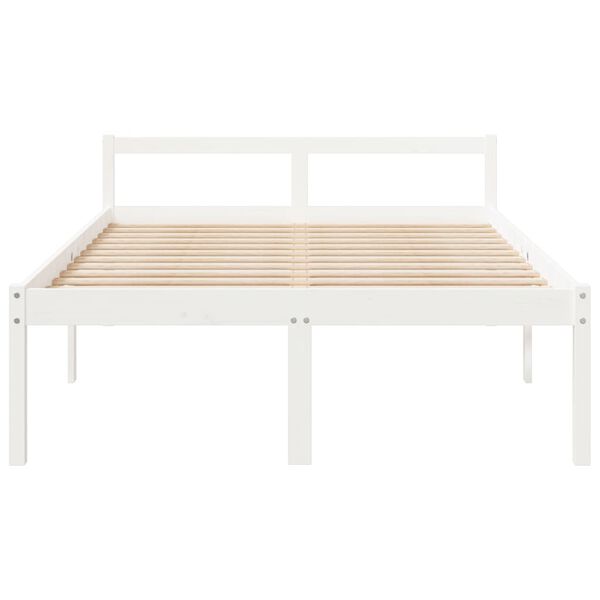 vidaXL Cama senior doble peque&ntilde;a sin colch&oacute;n blanco 120x190 cm